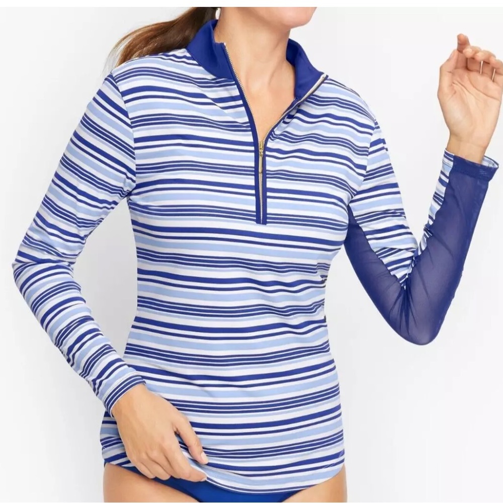 Talbots x Cabana Life Women's Blue Stripe Pullover NWT XL